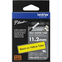 Brother HSe-631E étiquette pour gaine thermorétractable 12 mm (d'origine) - noir sur jaune