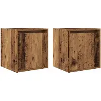 vidaXL Tables de chevet murales 2 pcs vieux bois 38x34x40 cm