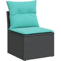 vidaXL Ensemble de 10 canapés de jardin avec coussins, polyrattan noir