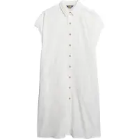 Superdry Oversized Short Sleeve Midi Dress Beige S Femme