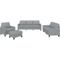 vidaXL Ensemble de canapés 4 pièces avec coussins Tissu gris clair
