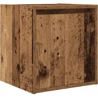 vidaXL Table de chevet murale vieux bois 38x34x40 cm