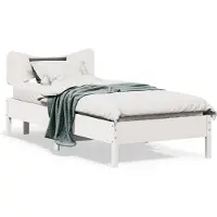 vidaXL Lit en pin massif sans matelas blanc 90x200 cm