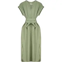 Deeluxe Ilanga Short Sleeve Long Dress Vert XL Femme