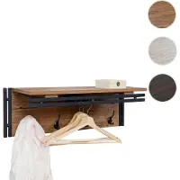 Mendler Portemanteau mural HWC-A27, 24x75x24cm aspect chêne sauvage