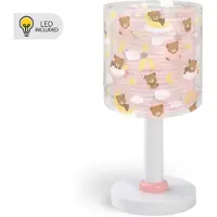 DALBER Lampe de table pour chambre d’enfant Baby Teddy rose