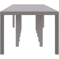 vidaXL Table de jardin gris clair 350 x 100 x 74 cm en polyrotin
