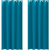 vidaXL Rideaux occultants avec anneaux 2 pcs turquoise 245 x 140 cm