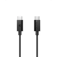 Spigen - Data Cable Essential (EB6020CC) - Fast Charging, 2x Type-C, 60W, 480Mbps, 2m - Black (2 m, USB 2.0, 60 W)