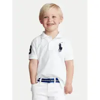 Ralph Lauren pour garçon. 322670257006 Polo en piqué de coton avec Big Pony blanc (4años= 109/116cm), Casuel, Manche courte, mode enfan