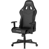 DXRacer Prince Gaming Chair Regular L, PVC, schwarz schwarz mit weissen Nähten, Chaise gaming, Blanc, Noir