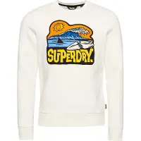 Superdry Vintage Travel Sticker Sweatshirt Blanc L Homme