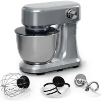 Klarstein Bella Evo Robot Pâtissier 1500W – 5L Bol Inox, 12 Vitesses, Système Planétaire, Pulse, Crochet, Fouet & Batteur, Robot Cuisine Multifonctions, Noir, Argent
