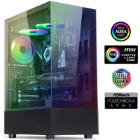 SPIRIT OF GAMER "Boitier Moyen Tour ATX Spectra Dark RGB avec panneaux vitrés (Noir)" (ATX), Boîtier PC, Noir