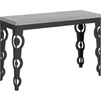 Itamoby - Table extensible portefeuille 120x45/90 cm Karamay Double gris béton cadre anthracite