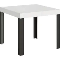 Itamoby - Table extensible 90/246x90 cm Linea frêne blanc pieds anthracite