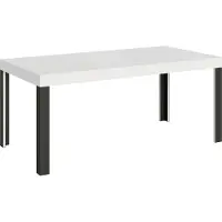 Itamoby - Table extensible 180/284x90 cm Linea frêne blanc pieds anthracite