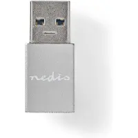 Nedis Adaptateur USB-A | USB 3.2 Gen 1 | USB-A mâle | USB-C femelle | 5 Gbps | Rond | Nickelé | Noir | Boîte