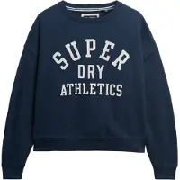 Superdry Femme Sweat-shirt Décontracté à Texte Appliqué Athletic Essentials Bleu Marine Taille: 36