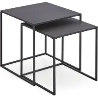 Ebuy24 Karin table basse tables gigognes 2 x noires.