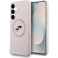 Karl Lagerfeld Silicone Karl&choupette Heads Magsafe Samsung Galaxy S25 Fe Phone Case Rose