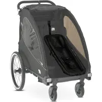 Deryan Siège bébé pour remorque de vélo Luxury – Harnais 5 points – Coussin pour la tête – Noir