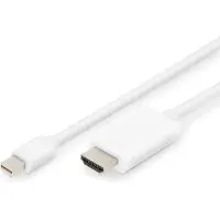 Digitus Mini DP cable,mDP - HDMI, 2m (2 m), Câble vidéo, Blanc