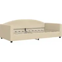 vidaXL Lit de jour Crème 100x200 cm Tissu