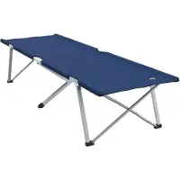 vidaXL Lit pliant pour le camping bleu 194 x 62,5 x 42,5 cm
