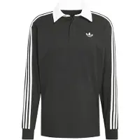 Adidas T-Shirt '3-STRIPES RUGBY LONGSLEEVE' noir / blanc
