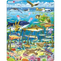 Larsen Puzzle Animaux - Créatures marines de l'Atlantique Nord, 60 pièces.