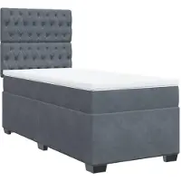 Syfax Sommier à lattes de lit et matelas Gris foncé 90x190 cm Velours