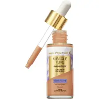 Max Factor Miracle Pure 2-en-1 Skin Reset Nourishing Serum Primer with Vegan Formula 60-80 Light to Medium, 30 ml