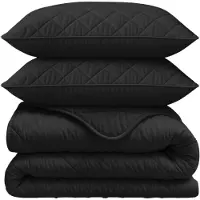 Royal Textile Couverture "Sleeptime Lazy" unie, noire, 240 x 200 cm, avec housses de coussin