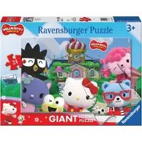Ravensburger Kinderpuzzle 12004076 - Fun in Cherry Town - Puzzle au sol avec 24 grandes pièces, pour les fans de Hello Kitty à partir de 3 ans