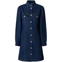 Pepe Jeans Sunny Long Sleeve Short Dress Bleu L Femme