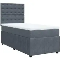 Syfax Sommier à lattes de lit avec matelas Gris foncé 100x200 cm