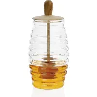 Fijalo Pot à Miel Andrea House Design élégant Verre Et Bois - Andrea House