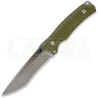 SOG Hidaka FX 17-27-01-57 Satin CPM 3V, Green Micarta couteau fixe, Kiku Matsuda design