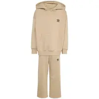 Adidas Survêtement 'Oversized Hoodie Open Hem Pants' beige / noir