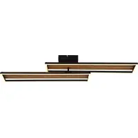 Globo Plafonnier LED, métal imitation bois, orientable, L 90 cm