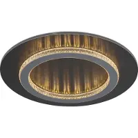 Globo Plafonnier LED, cristaux, anthracite, noir, CCT, D 35 cm