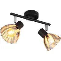 Globo Plafonnier, verre, noir, chromé, ajustable