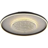 Globo Plafonnier LED, aluminium, noir, verre effet 3D, D 51,5 cm