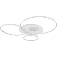 Globo Plafonnier LED, effet 3D, télécommande, blanc, L 126,4 cm