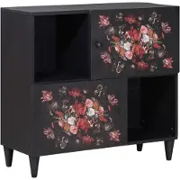 vidaXL Armoires de rangement Multicolore 80 x 33,5 x 75 cm Bois massif Mango
