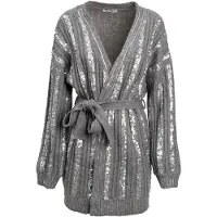 Influencer Cardigan gris / argent