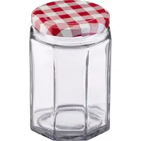 Westmark 6er Set 288ml 6eck Gläser, m. Herz-Dekor Deckel, 63 mm, Bocal de conservation, Transparent