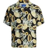 Jack & Jones Junior Chemise 'Luke Tampa' jaune / vert foncé / orange / noir