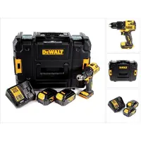 DeWalt Perceuse à percussion sans fil DCD 709 M2T 18 V 65 Nm + 2 batteries 4,0 Ah + chargeur dans coffret TSTAK